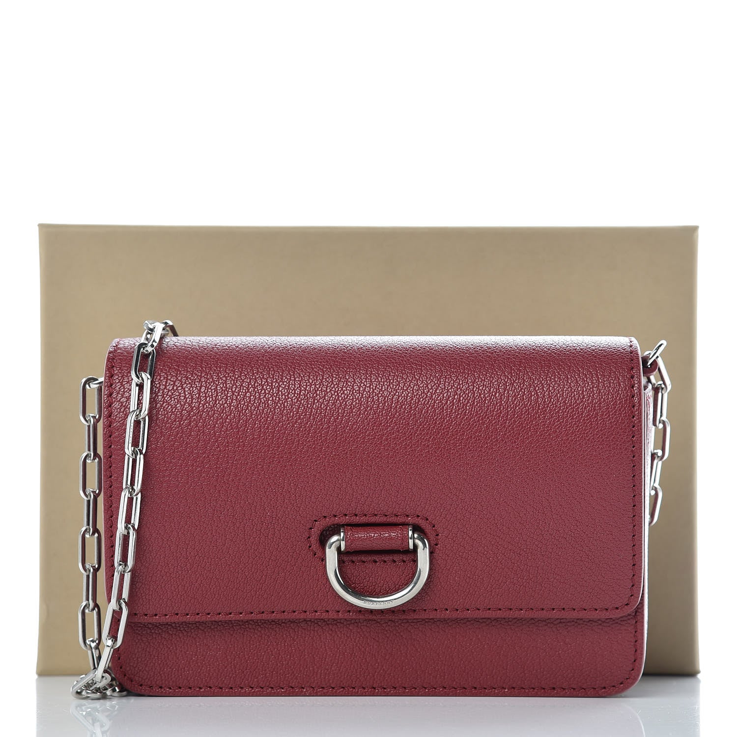 Burberry Hayes Goatskin D-Ring Mini Bag Crimson 11 of 11