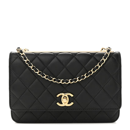 Chanel Lambskin Quilted Trendy CC Wallet On Chain WOC Black 1 of 13