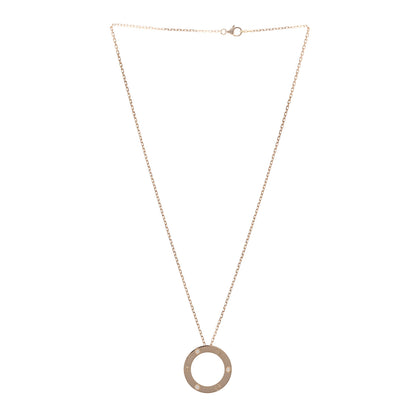 Cartier 18K Pink Gold 3 Diamonds LOVE Pendant Necklace 3 of 7