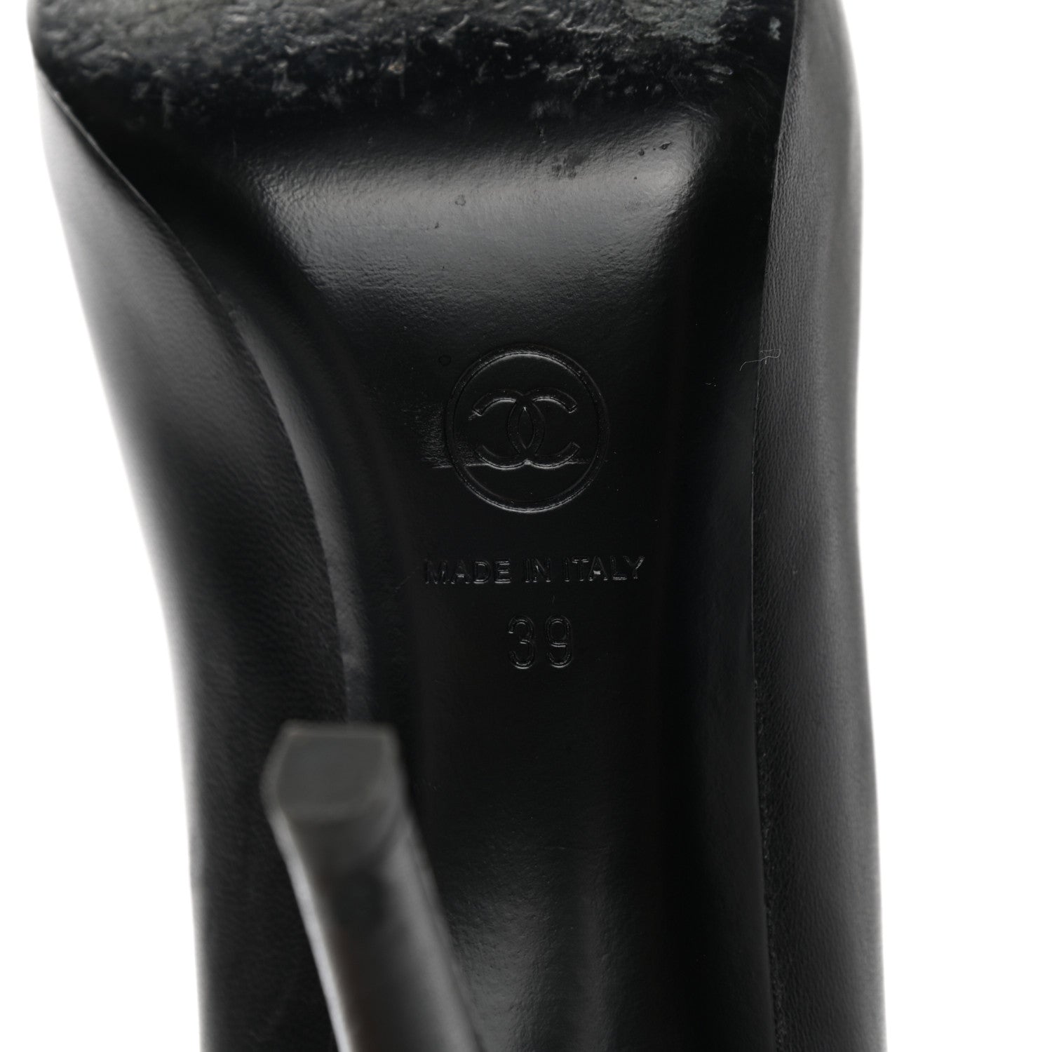 Chanel Lambskin Cap Toe CC Pumps 39 Black 6 of 10