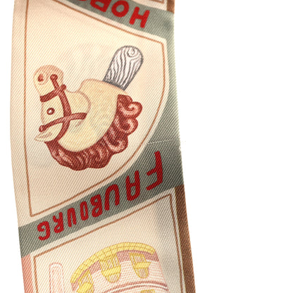 Hermes Silk Funny Ice Cream Twilly Beige Cream Vert 4 of 4
