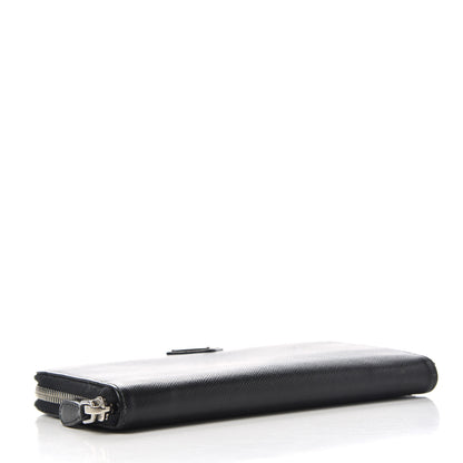 Prada Saffiano Metal Zip Around Wallet Black 4 of 6