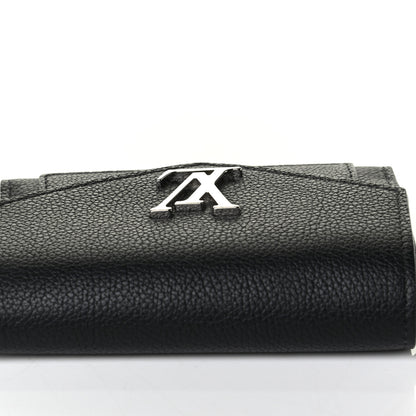 Louis Vuitton Soft Calfskin My Lockme Compact Wallet Black 6 of 8