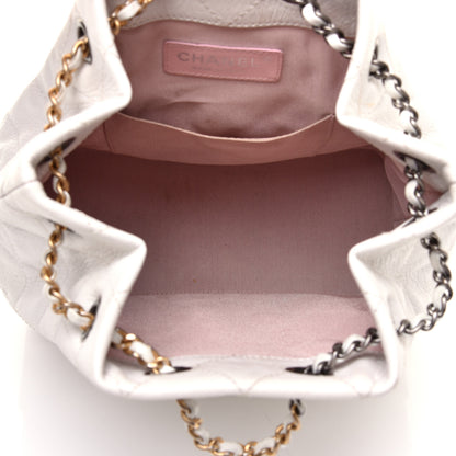 Chanel Patent Goatskin Quilted Small Gabrielle Backpack White 4 of 9
