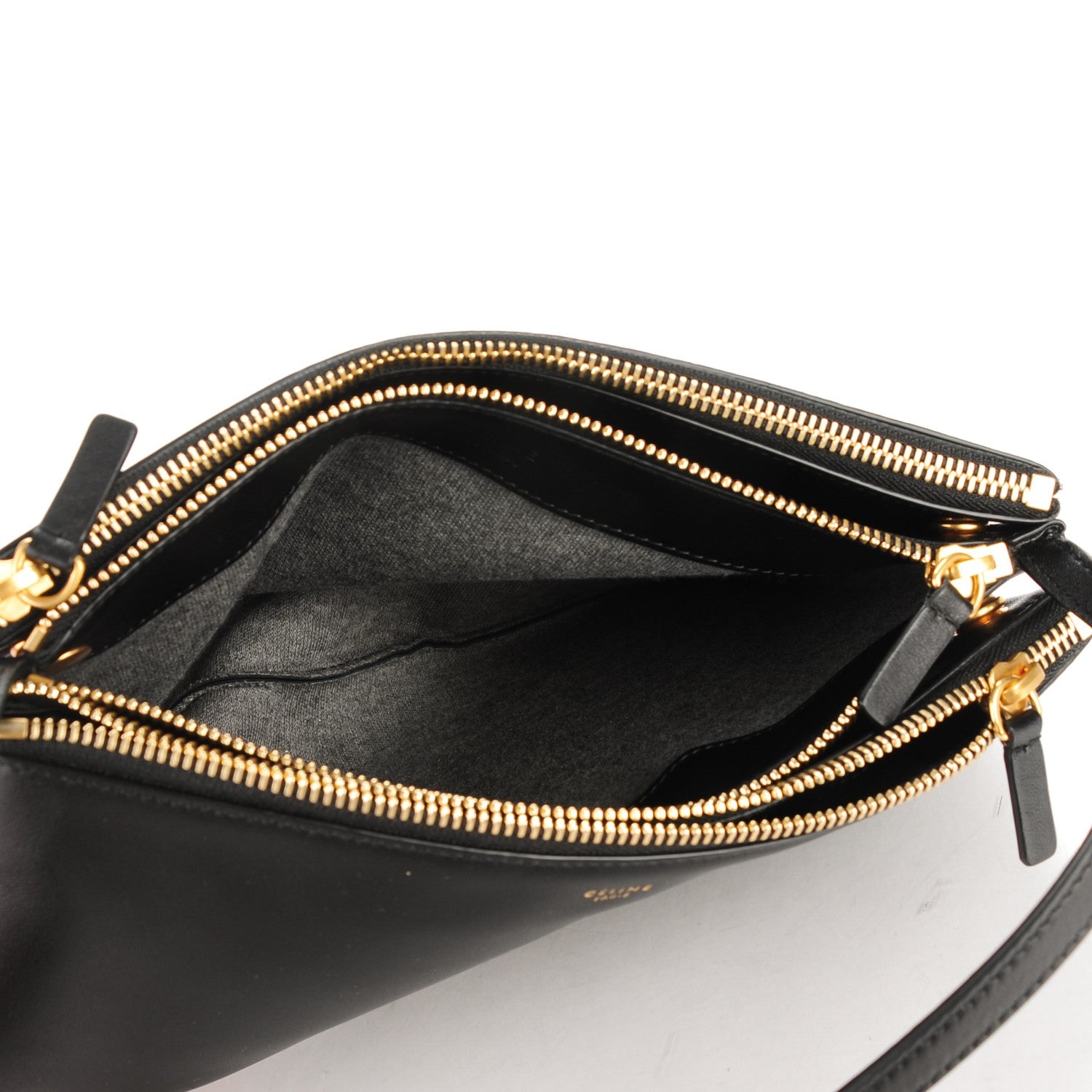 Celine Lambskin Large Trio Crossbody Bag Black 5 of 8