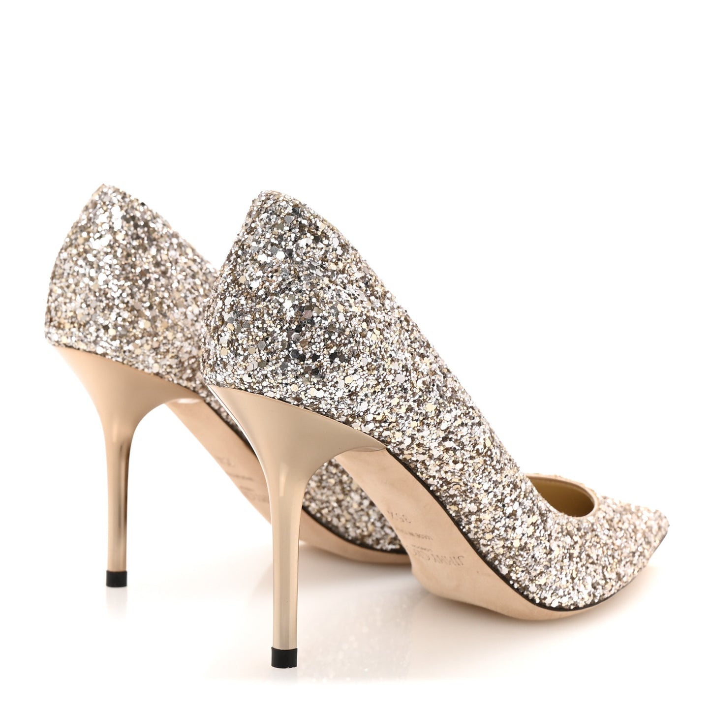 Coarse Glitter Fabric Agnes 85 Pumps 35.5 Ballet Pink