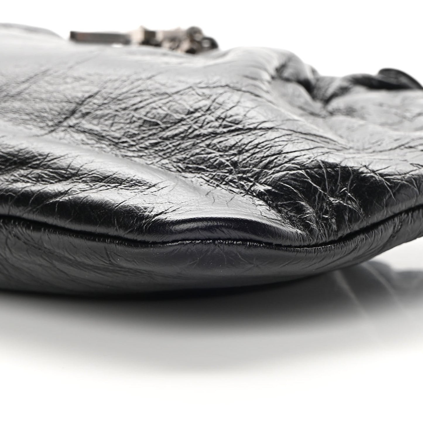 Calfskin Pac Ruched Hobo Black