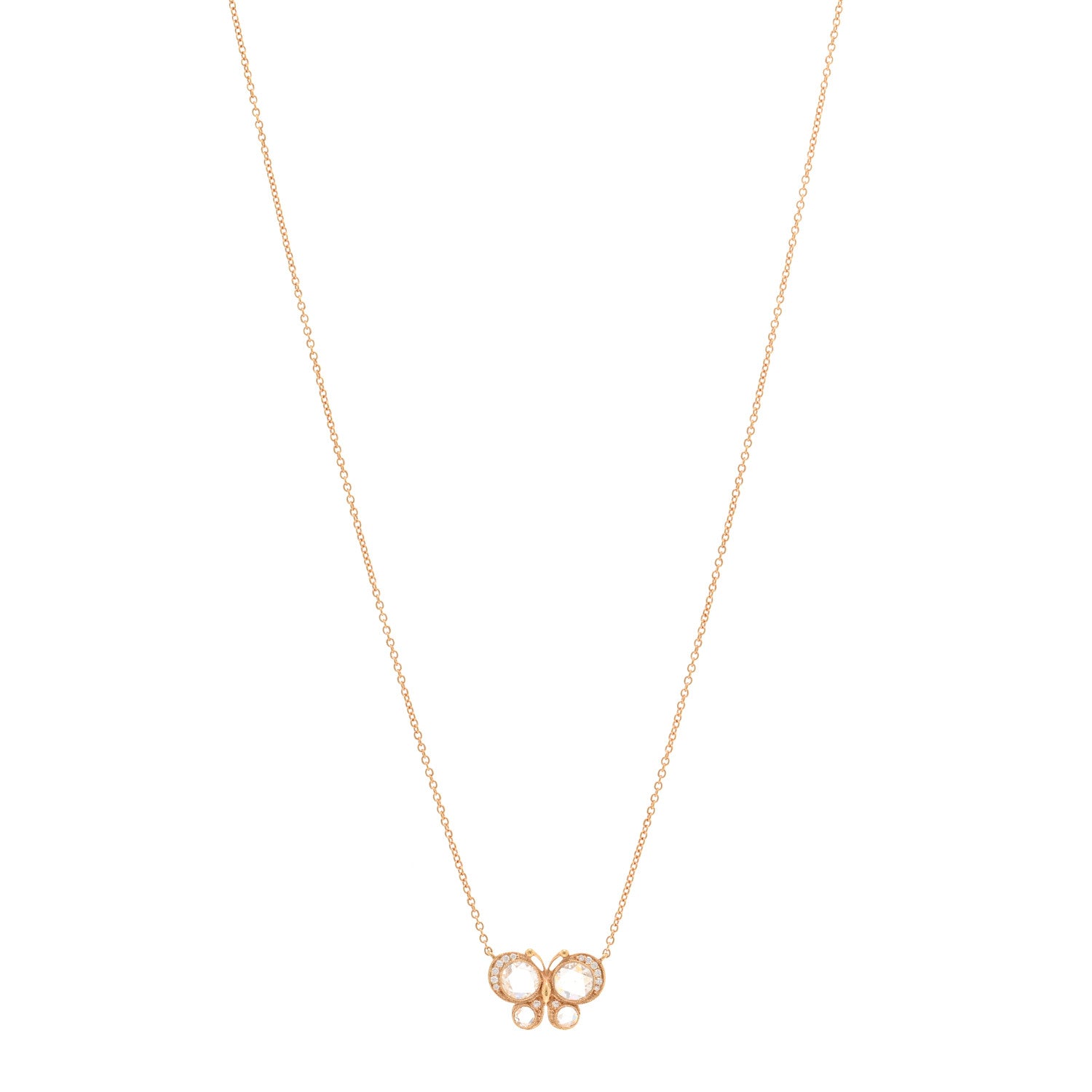 Tiffany 18K Rose Gold Diamond Enchant Butterfly Pendant Necklace 1 of 4