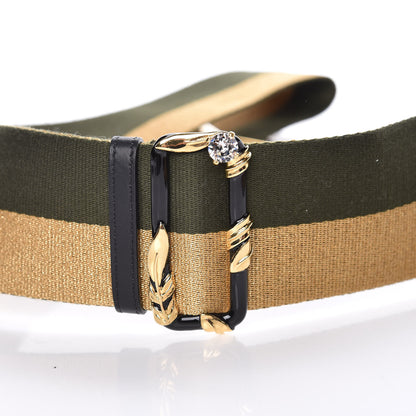 Fendi Ribbon Lurex Vitello Century Bi-Color Lines Adjustable Strap You Equatore Gold Lurex Black 5 of 5