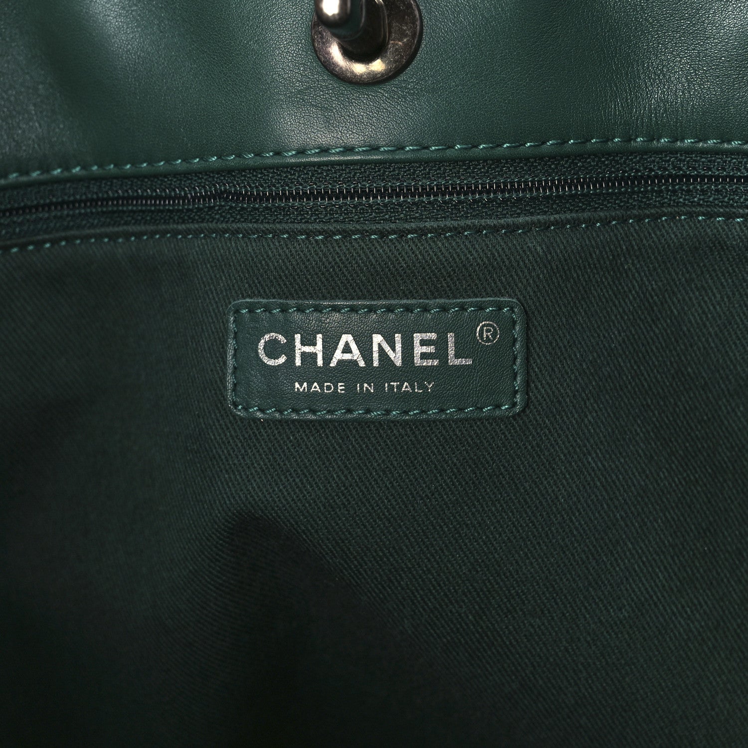 Chanel Calfskin Quilted Large Shopping In Chains Tote Green 6 of 13