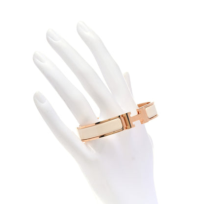 Hermes Enamel Narrow Clic Clac H Bracelet GM Creme 2 of 5