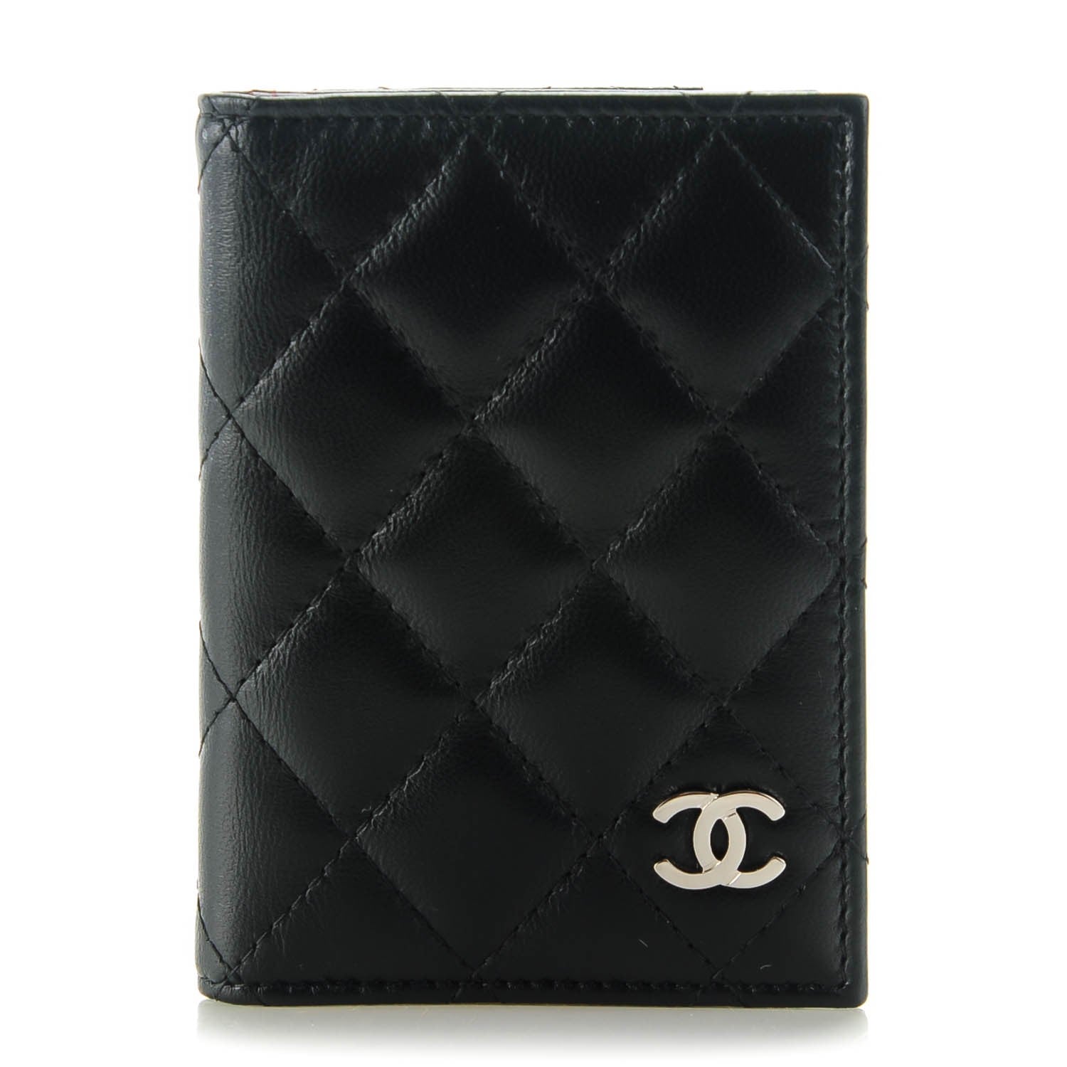Chanel Lambskin Quilted Card Holder Wallet Black 1 of 7