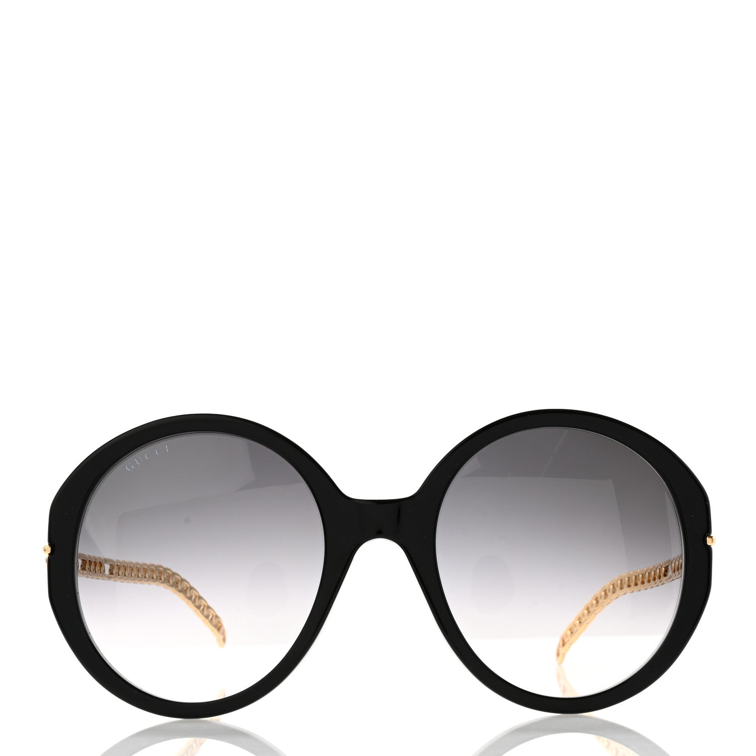 Gucci Acetate Detachable Charm Oversized Frame Round Sunglasses GG0726S Black 2 of 7