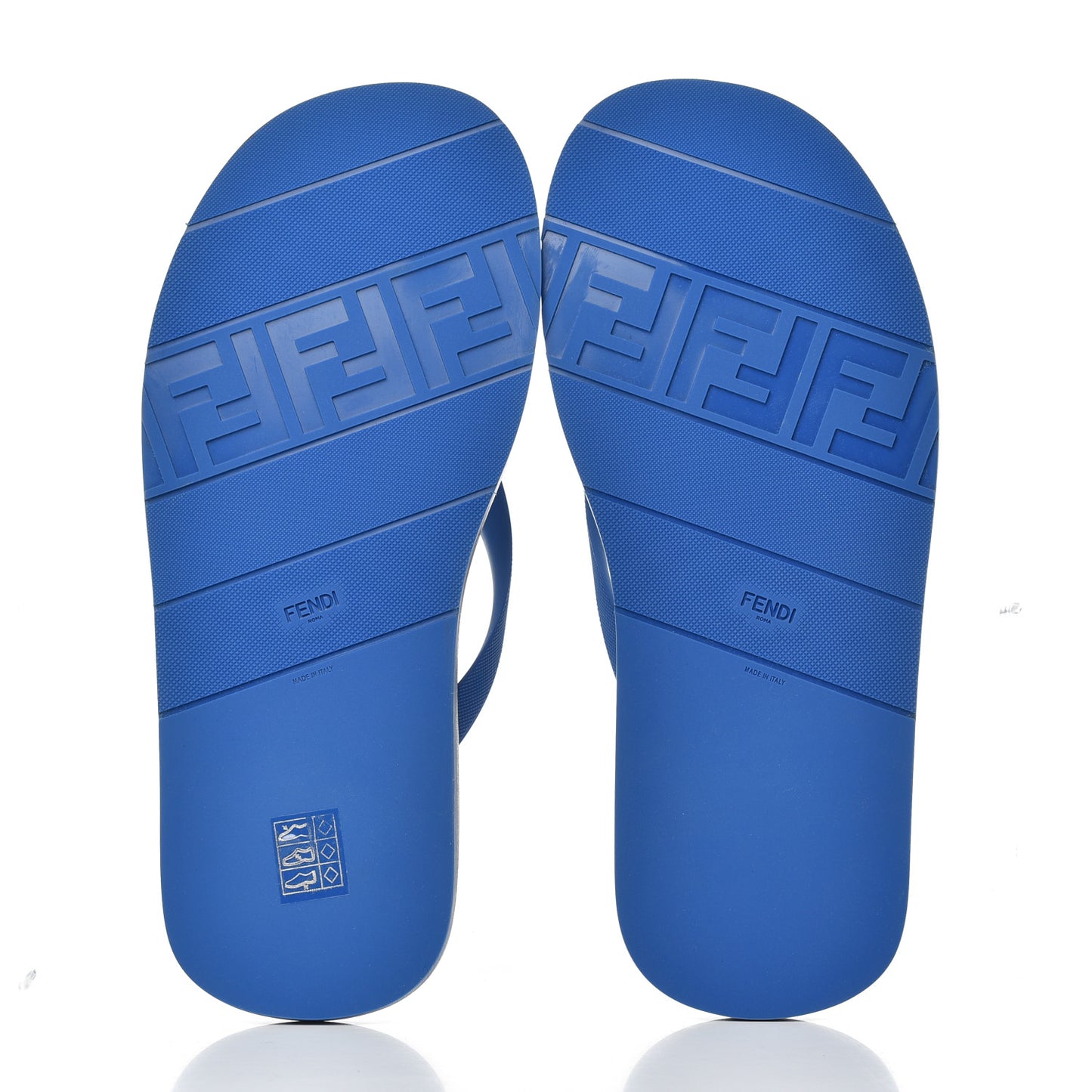 Rubber FF Mens Logo Thong Sandals 7 Black Blue