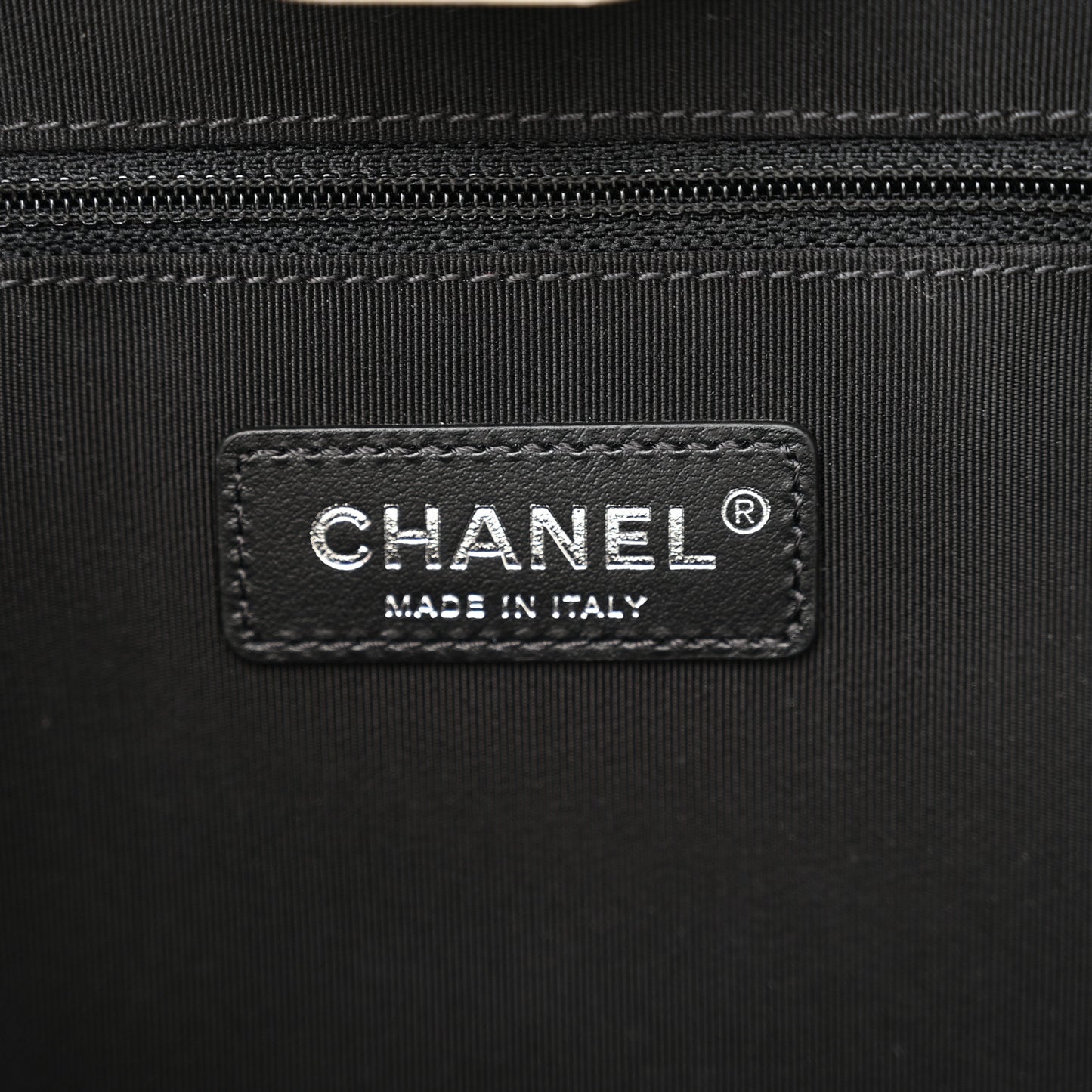 Caviar Quilted My Everything Large Shopping Tote White Black