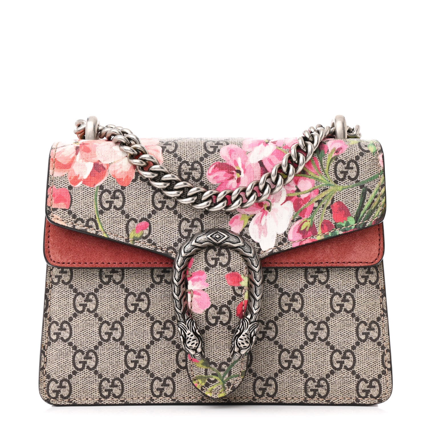 Gucci GG Supreme Monogram Blooms Mini Dionysus Shoulder Bag Beige Multicolor Dry Rose 1 of 13
