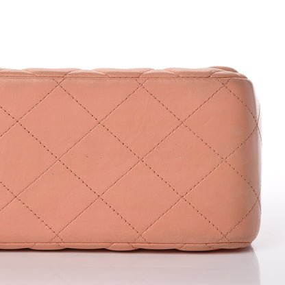 Chanel Lambskin Quilted Jumbo Double Flap Light Orange 29 of 37