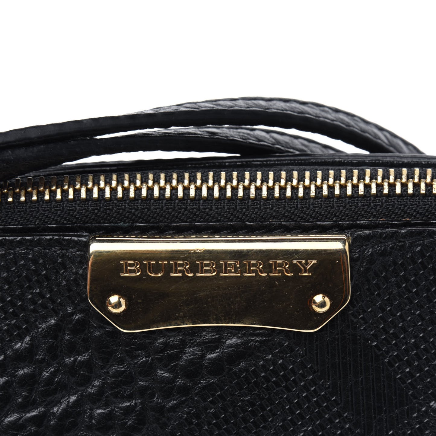 Signature Grain Calfskin Check Embossed Small Chichester Crossbody Clutch Bag Black