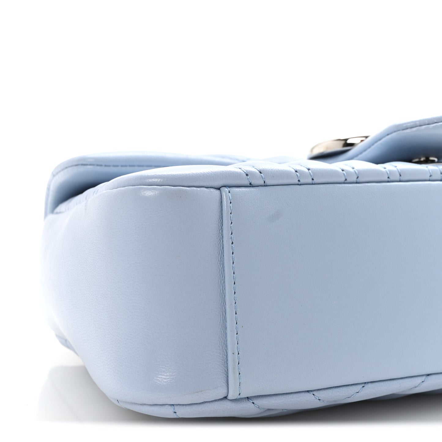 Calfskin Matelasse Medium GG Marmont Shoulder Bag Light Blue