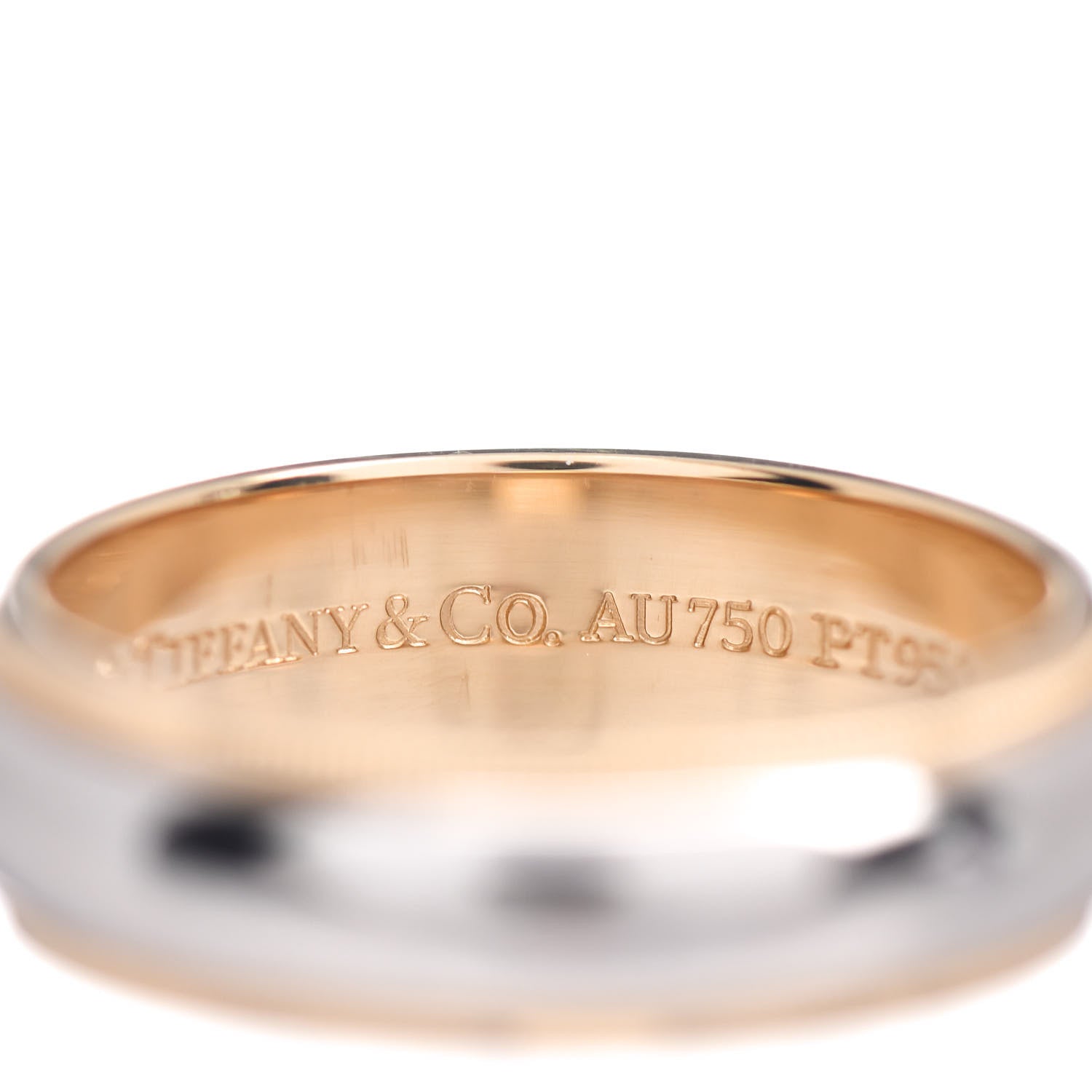 Tiffany Platinum 18K Yellow Gold 6mm Classic Milgrain Wedding Band Ring 58 8.5 4 of 5