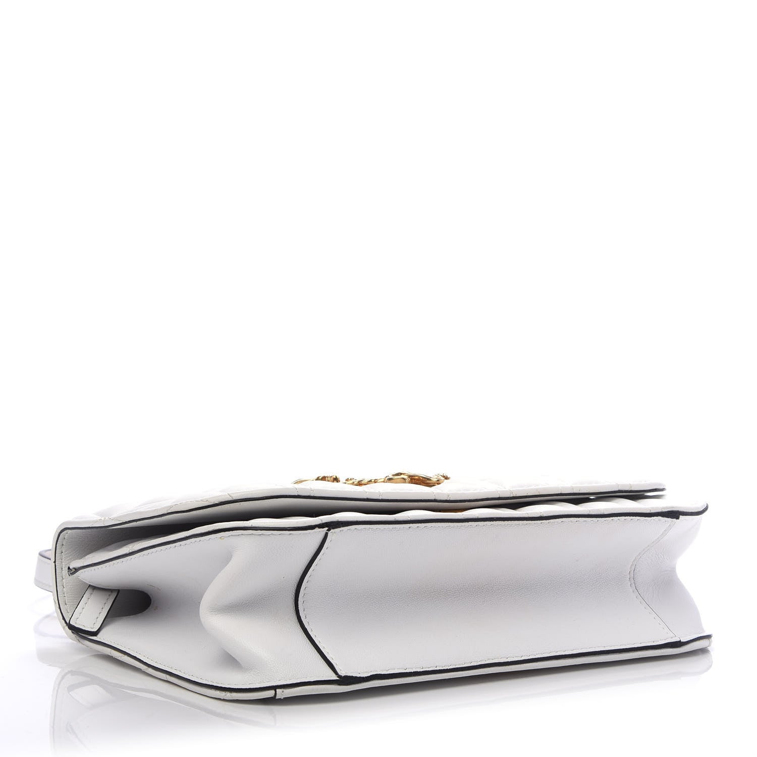 Versace Nappa Quilted Virtus Top Handle Shoulder Bag White 4 of 13