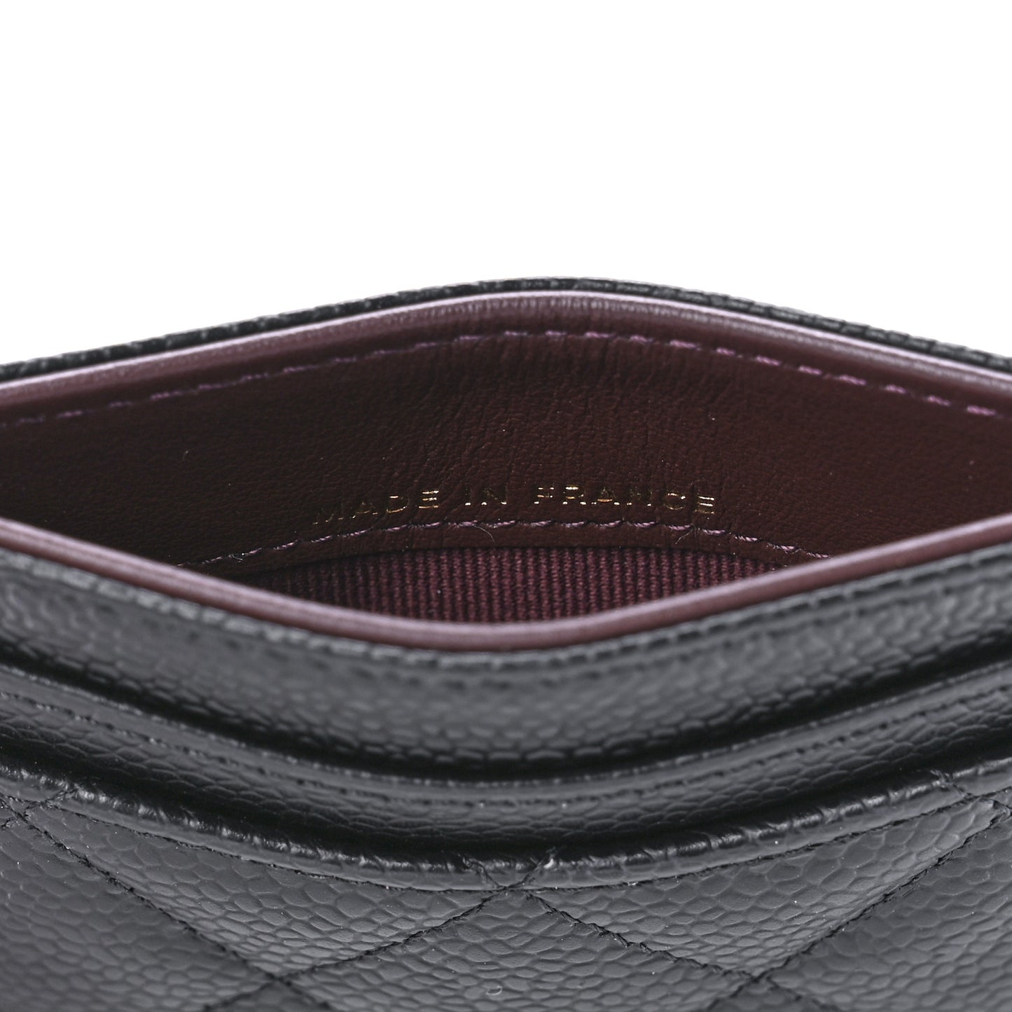 Caviar Quilted Card Holder Black