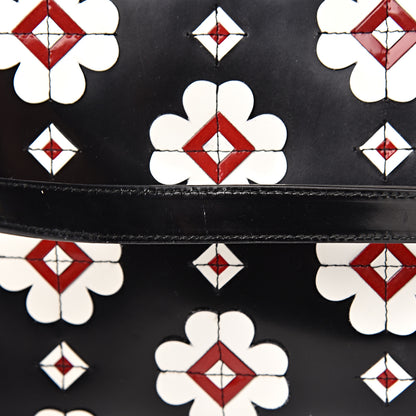 Prada Spazzolato Floral Shopper Black White 21 of 21