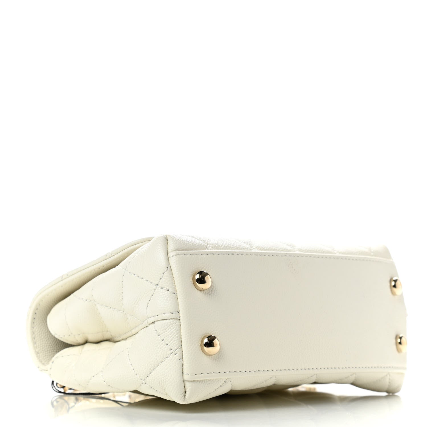 Chanel Caviar Quilted Extra Mini Coco Handle Flap White 5 of 10