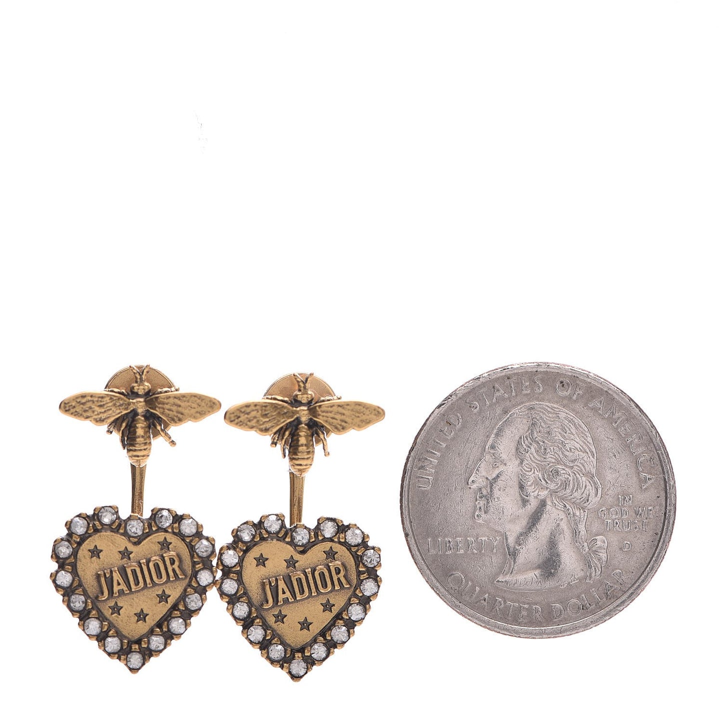 Metal Bee J'Adior Earrings Aged Gold