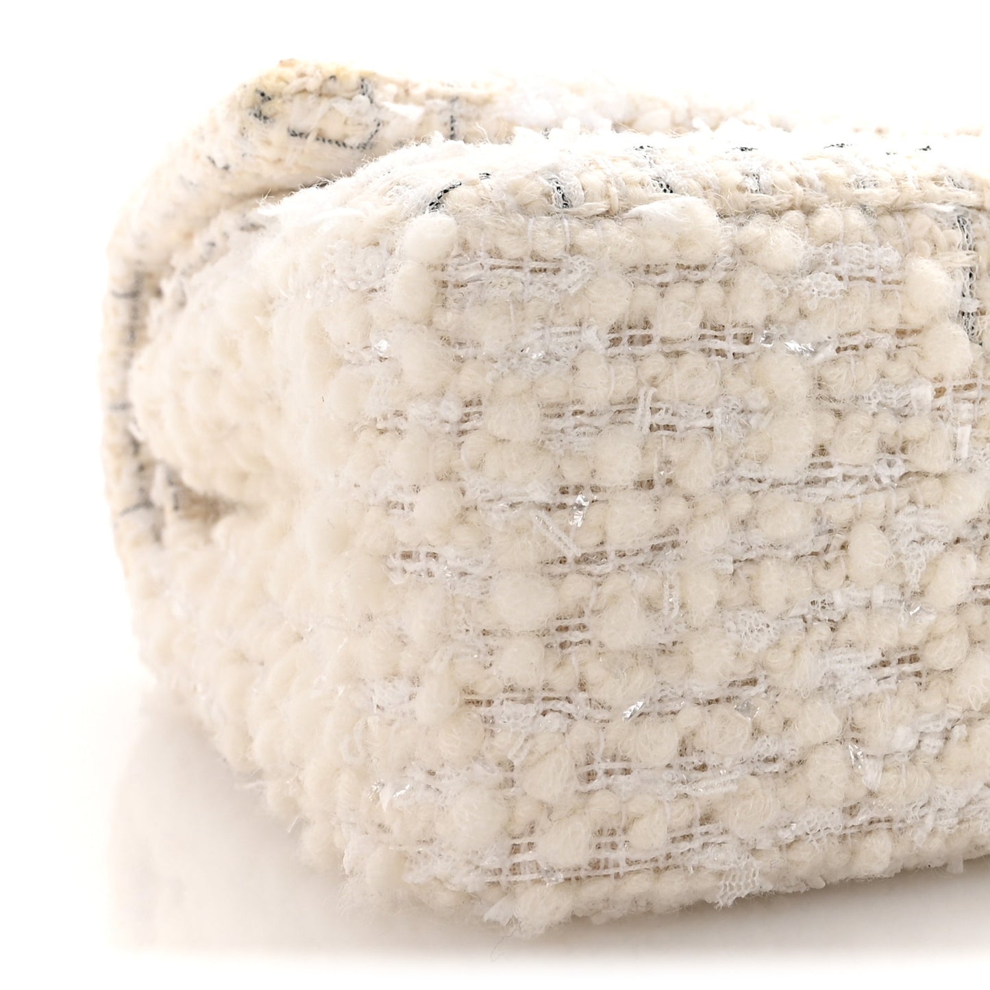 Tweed Patchwork Medium Double Flap White