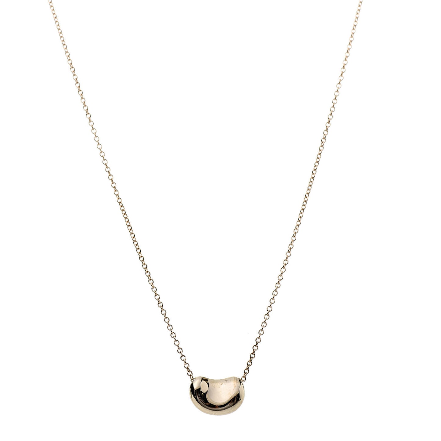 18K Yellow Gold 12mm Elsa Peretti Bean Pendant Necklace