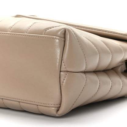 Saint Laurent Calfskin Y Quilted Monogram Small Loulou Chain Satchel Dark Beige 9 of 9