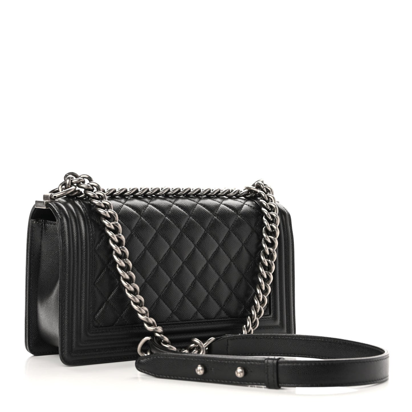 Caviar Quilted Medium Boy Flap Black