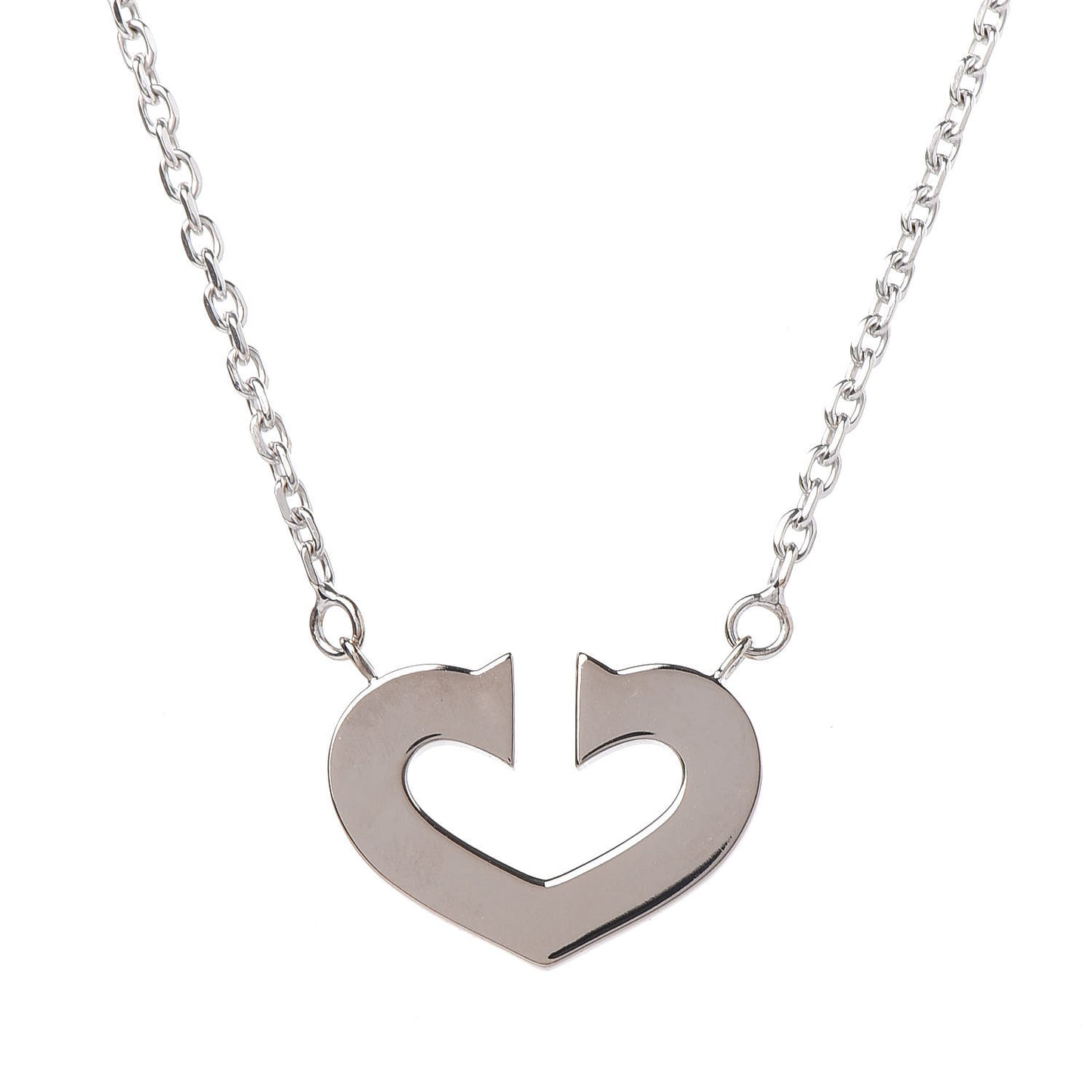 18K White Gold Medium Hearts and Symbols Necklace