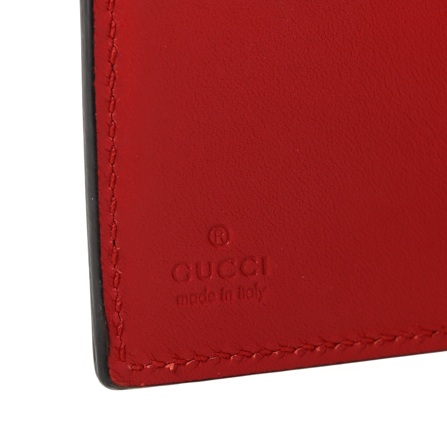Gucci GG Supreme Monogram Pearl Studded French Wallet Beige Hibiscus Red 6 of 6