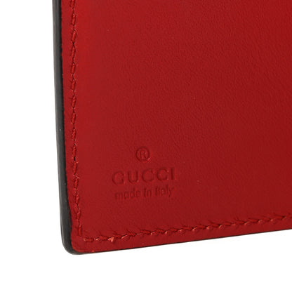 Gucci GG Supreme Monogram Pearl Studded French Wallet Beige Hibiscus Red 6 of 6