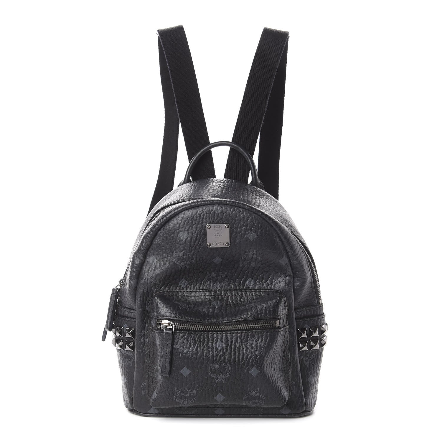 MCM Visetos Side Stud Mini Stark Backpack Black 1 of 8
