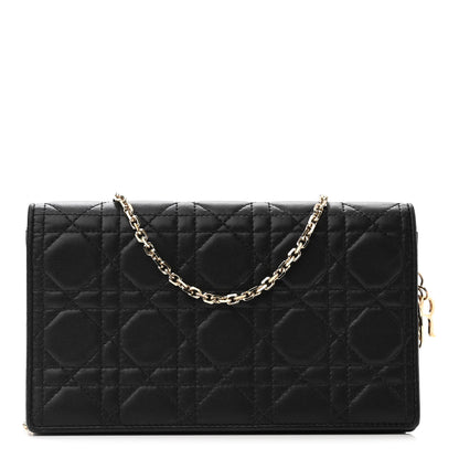 Christian Dior Lambskin Cannage Lady Dior Pouch Black 1 of 11