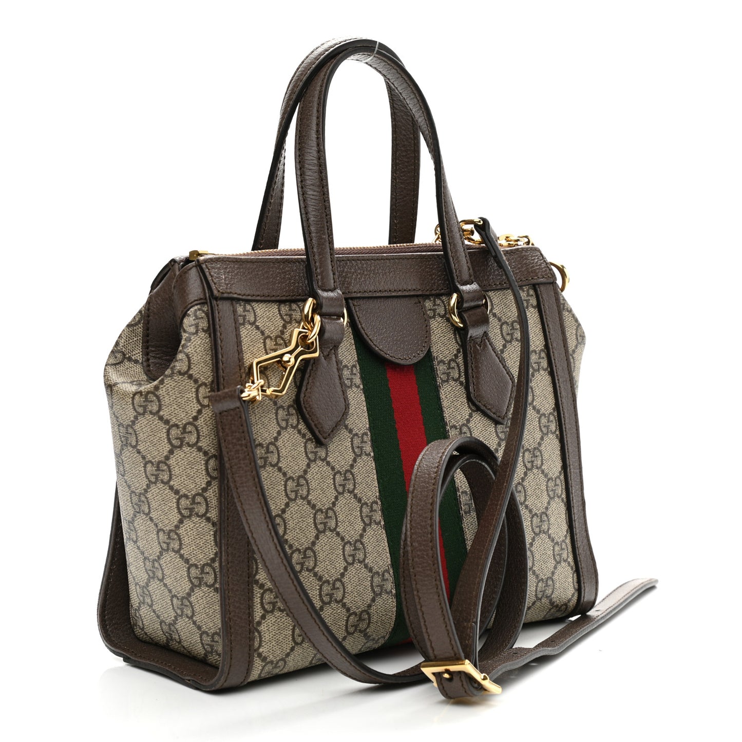 GG Supreme Monogram Small Ophidia Tote Bag Brown