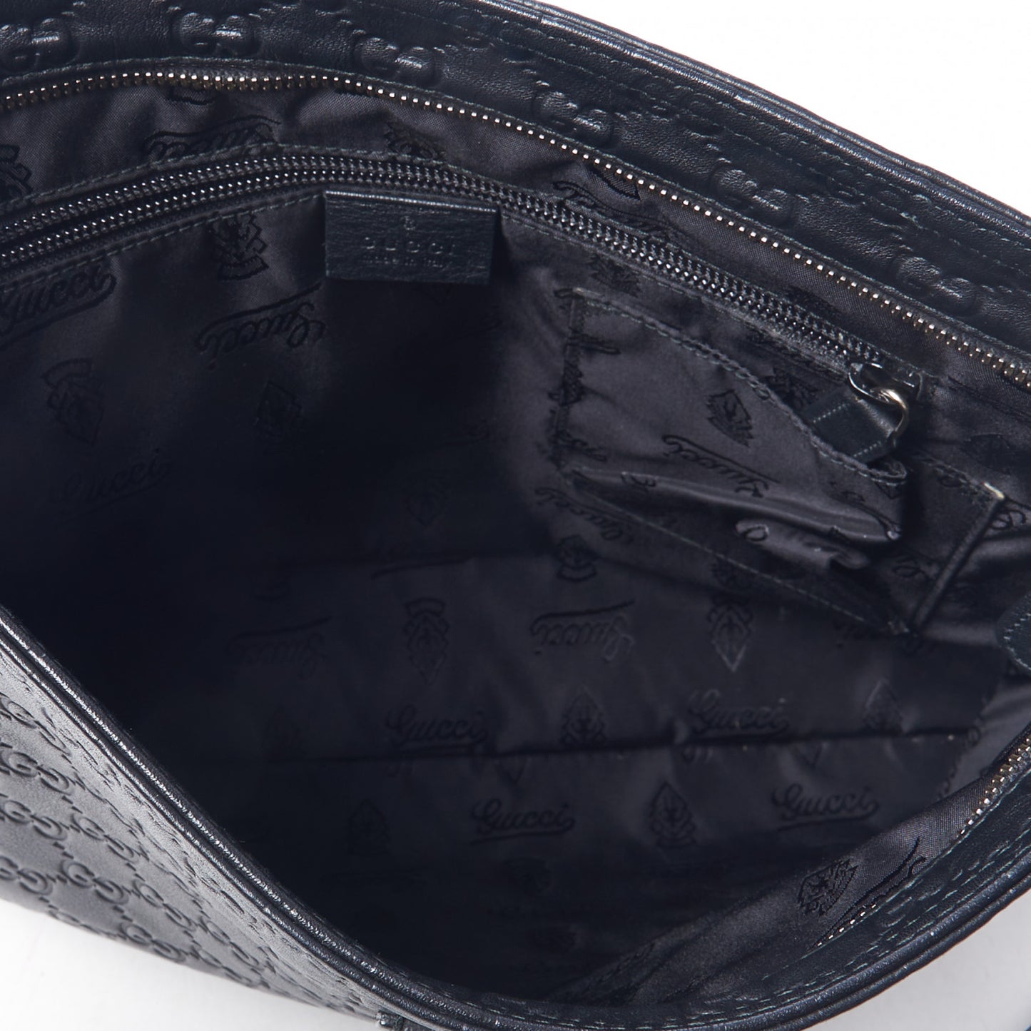 Guccissima Medium Flat Messenger Bag Black