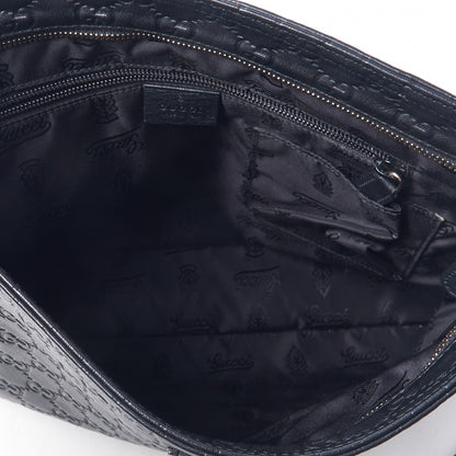 Gucci Guccissima Medium Flat Messenger Bag Black 7 of 10