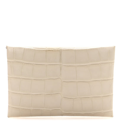 Hermes Matte Alligator Calvi Card Case Beton 1 of 8