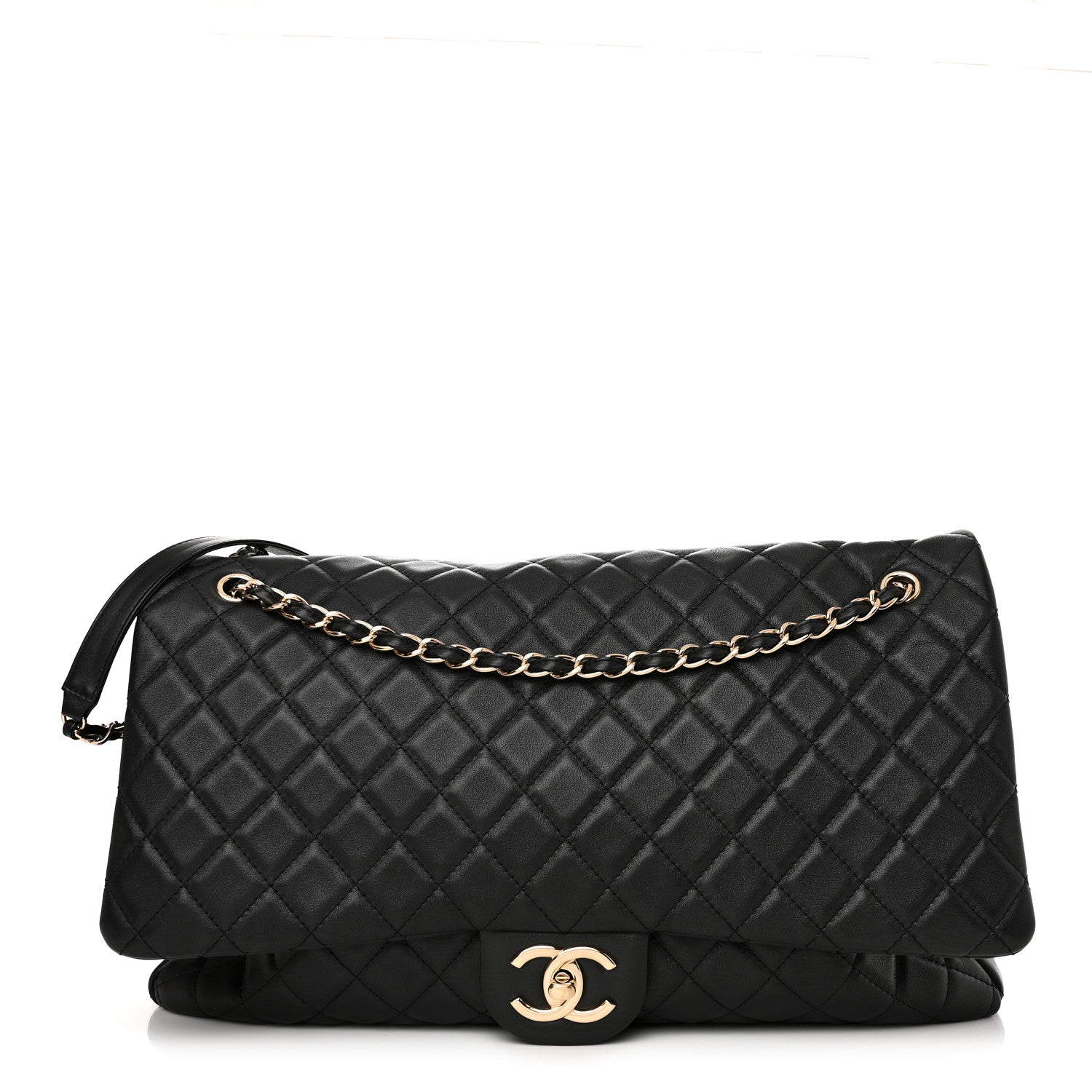 Chanel Calfskin Quilted XXL Travel Flap Bag Black 1 of 11