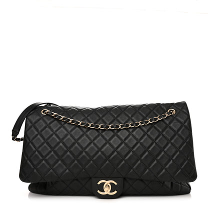 Chanel Calfskin Quilted XXL Travel Flap Bag Black 1 of 11