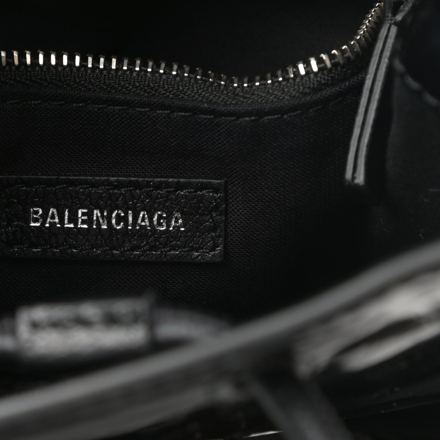 Patent Calfskin Logo Shopping Tote XXS Black