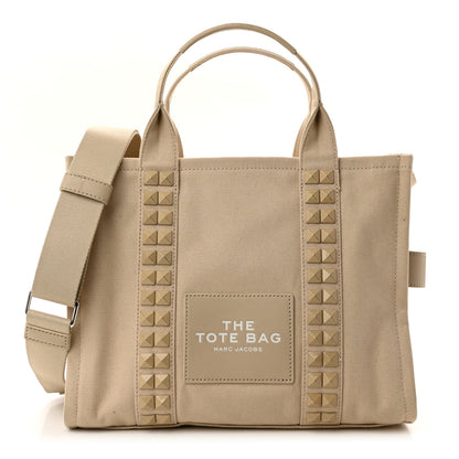 Marc Jacobs Cotton Canvas Medium The Stud Tote Bag Beige 1 of 10