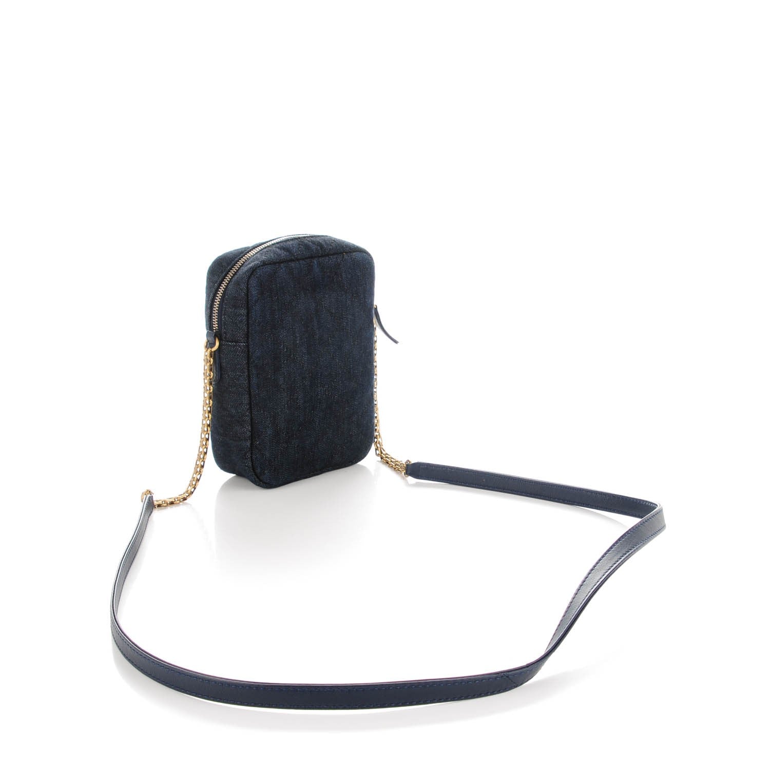 Chanel Washed Denim Quilted Reissue Camera Case Dark Blue 3 of 7