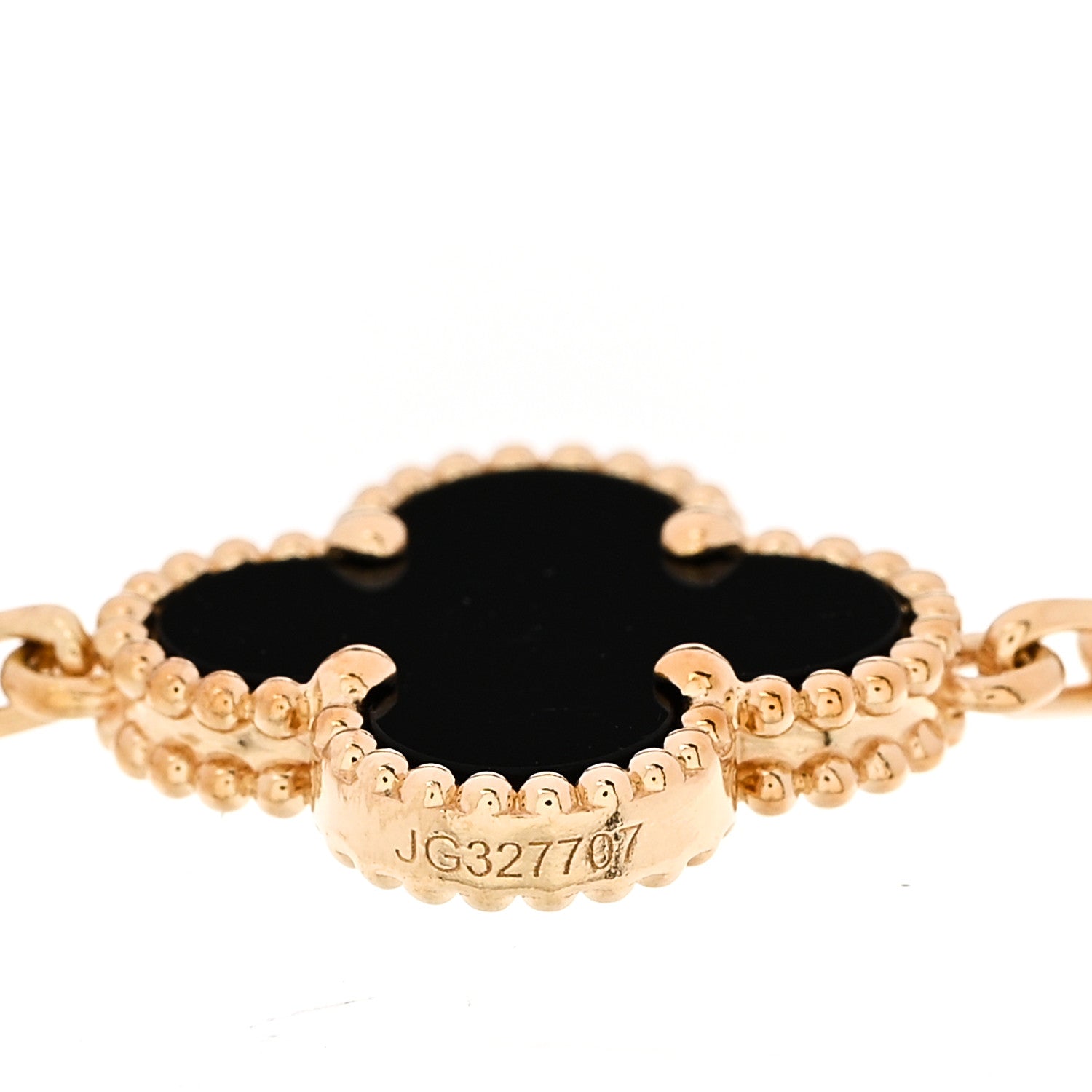 Van Cleef & Arpels 18K Yellow Gold Black Onyx 5 Motifs Vintage Alhambra Bracelet 3 of 5