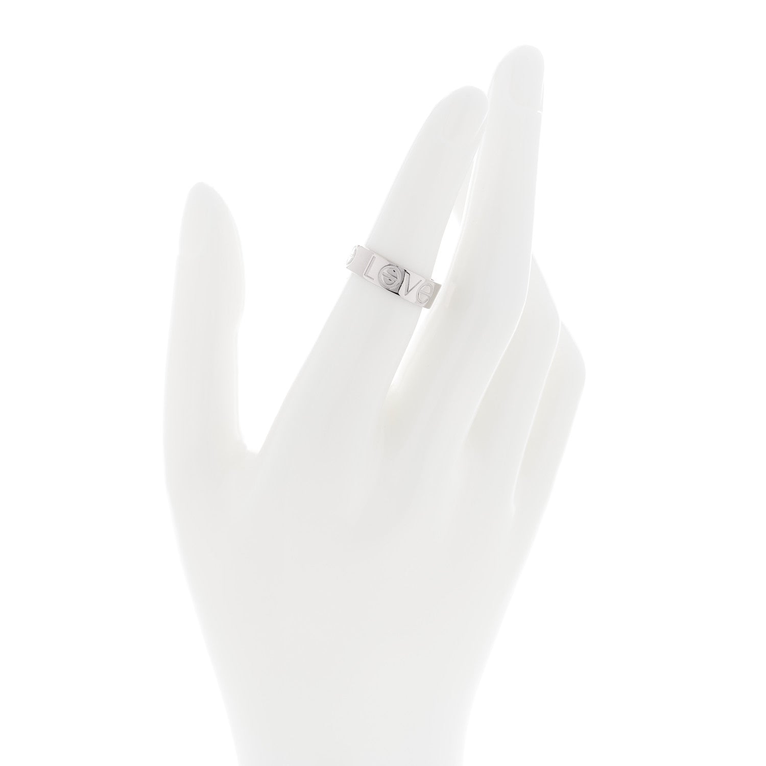 Cartier 18K White Gold 5.5mm Engraved LOVE Ring 50 5.25 2 of 5