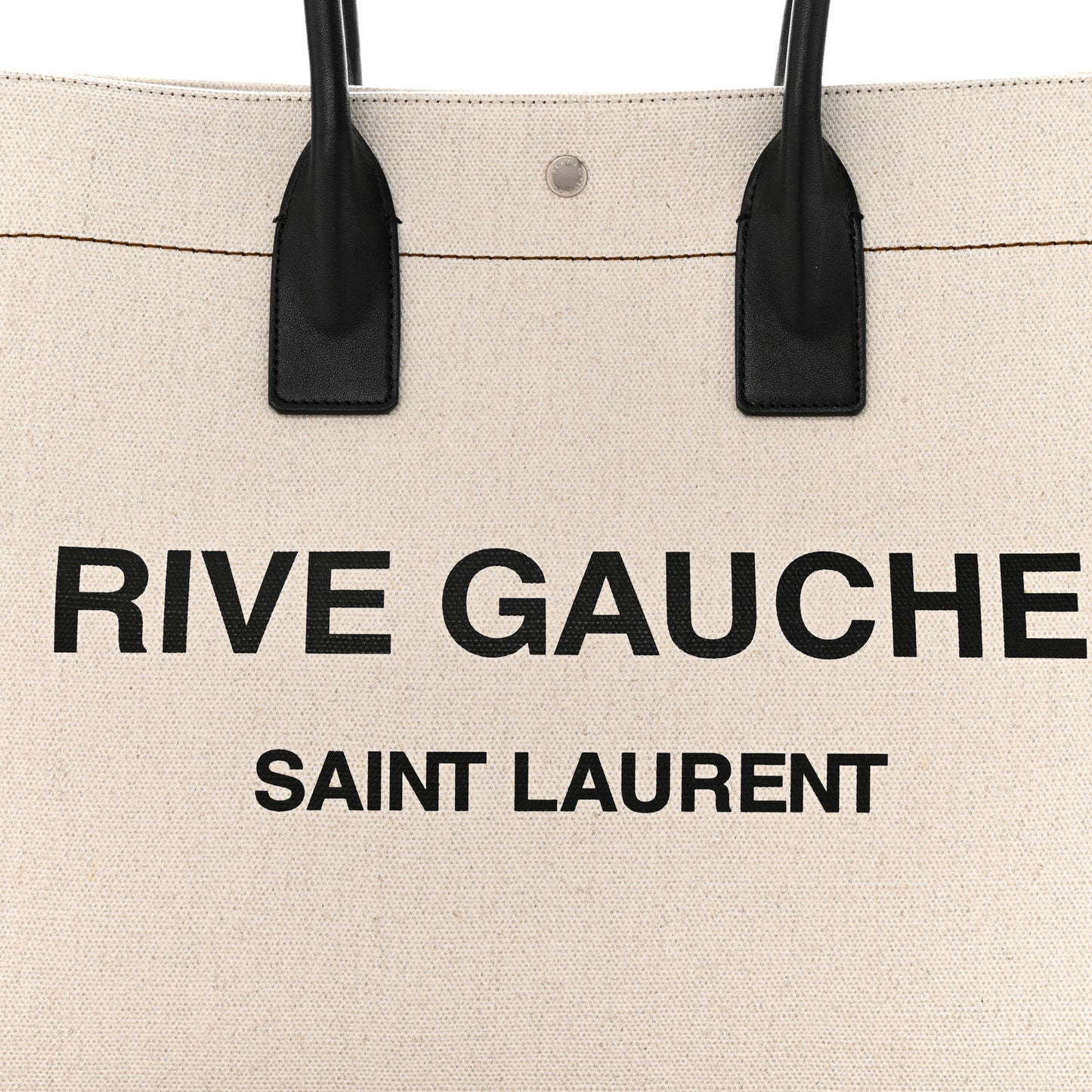 Linen Calfskin Rive Gauche Tote Optic White